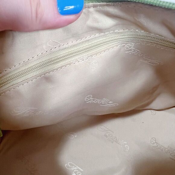 Fossil Green Leather Crocodile Embossed Shoulder Bag Purse Top Handle - Picture 6 of 8